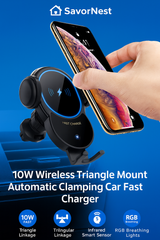 SavorNest™ AutoGrip Wireless Car Charger Mount – 10W Fast Charging