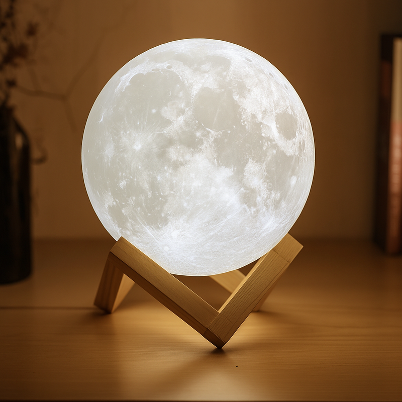 Personalized 3D Moon Lamp Night Light – Custom Photo & Text | 16 Colors, Remote & Timer