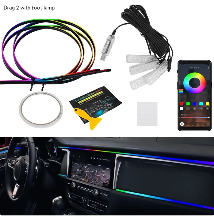 SavorNest™ DriveGlow Ambient Light Strip – RGB Sync Edition
