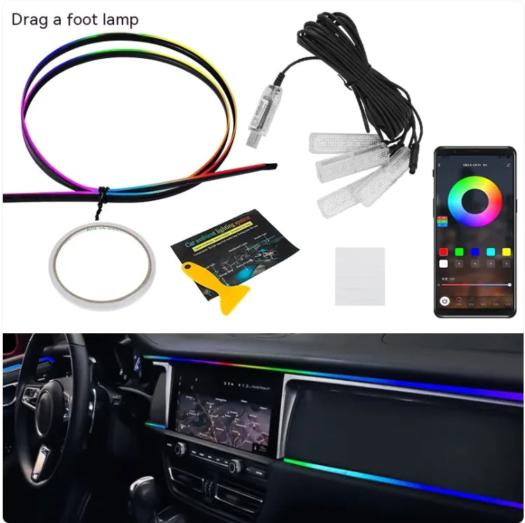 SavorNest™ DriveGlow Ambient Light Strip – RGB Sync Edition